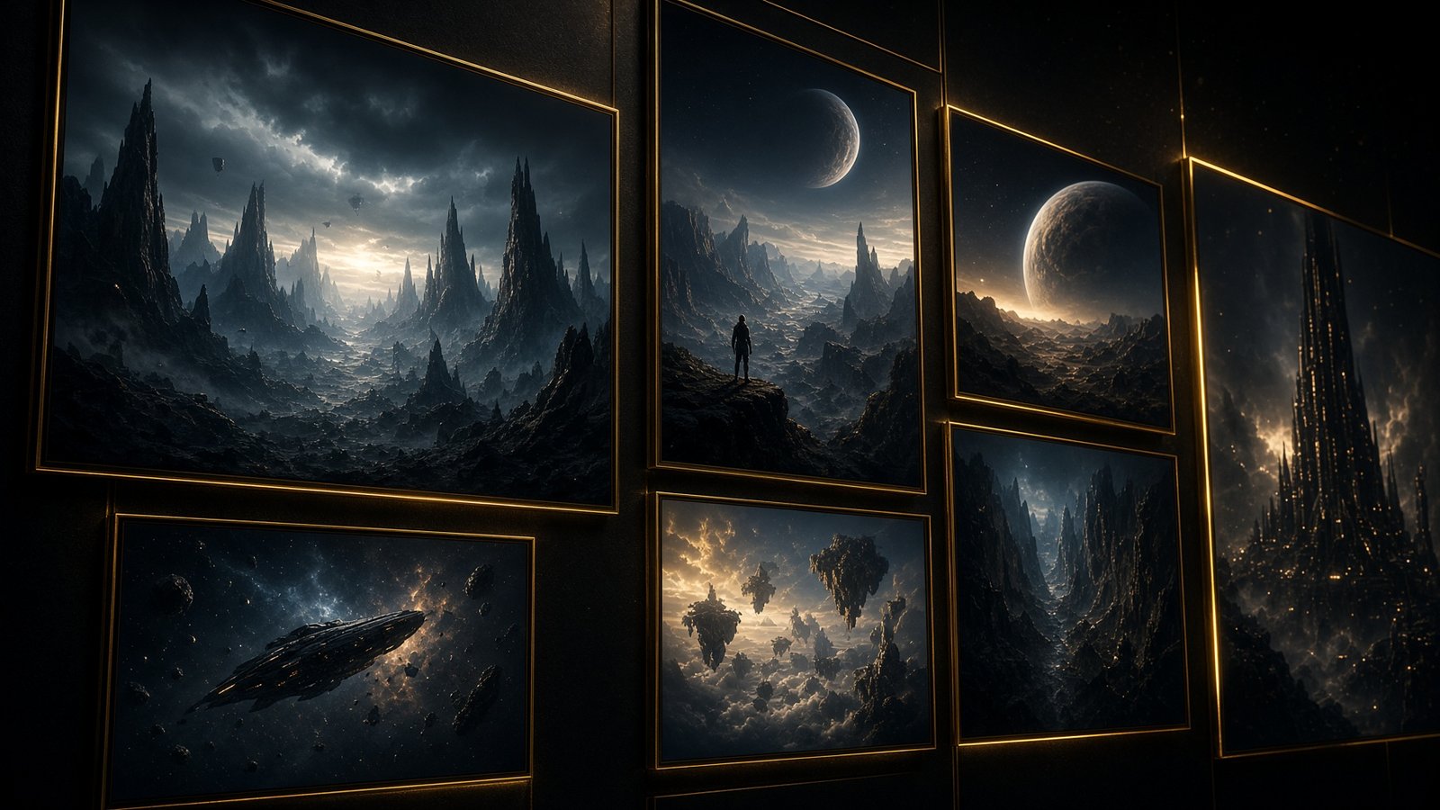 Wall of cinema screens playing VANTA IPTV